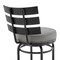Armen Living Natya Swivel Counter or Bar Stool in Black Finish with Gray Faux Leather 840254333666 - alternate 4